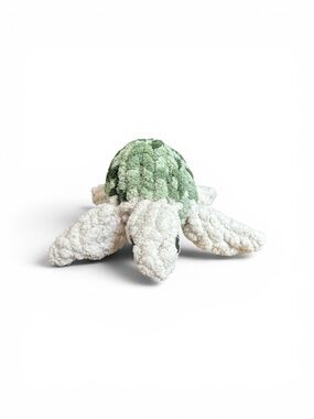 Handmade Crocheted Sea Turtle Plush – Green & Cream